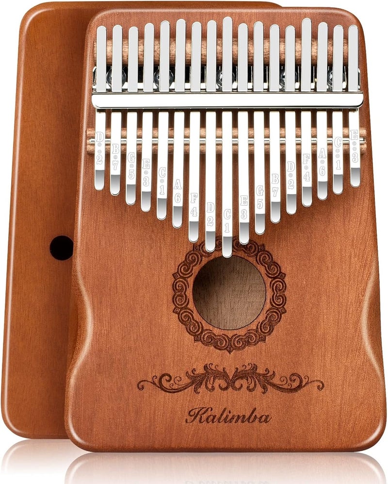 Flyott Kalimba Thumb Piano 17 Keys, Finger Piano Musical Instruments, Mbira Music Kids Gifts Adult Beginners Hand Pianos Brown - Image 1